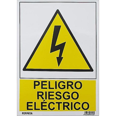 WURKO cartel 29,7x21 cm pvc peligro riesgo electrico 7000 , Cartel de advertencia 7000 ( Peligro riesgo eléctrico)Tamaño 29,7x21 cmFabricado en PVCColor Blanco y Rojo