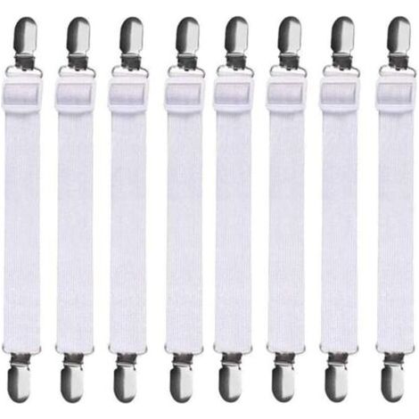 FENOPLASTICA8Pcs (60cm à 200cm) Tendeur Drap Housse Lit Drap Réglable,Tendeurs de Maintien,Convient à Tous Lits et Matelas,Noir (1/4)