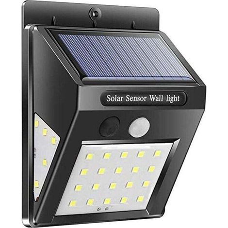 Crezuo Solar-LED-Garagenleuchte für den Außenbereich, 1200 mAh, mit PIR-Sensor, 20 SMD 2835 COB-LEDs, Verandabeleuchtung