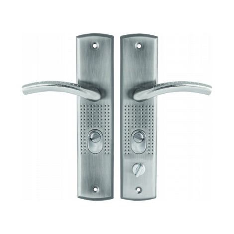 Poignée de porte extérieure gauche 72 mm pour insert, chrome satiné (1/3)