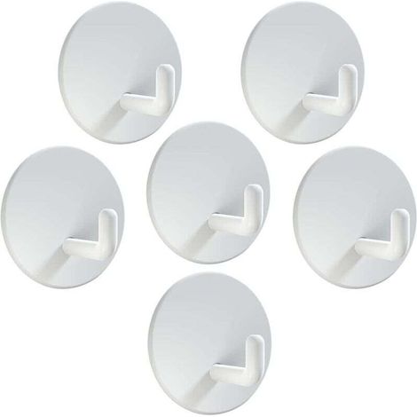 Selbstklebende Wandhaken, 6-teilige Wandgarderobe, Wandhaken aus Edelstahl, wasserfester Küchenhandtuchhaken, Badezimmerhandtuchhaken (Weiß) - Crezuo (1/4)
