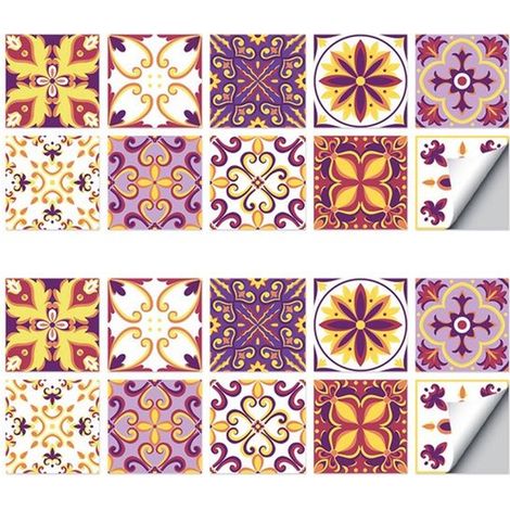 20 adesivi per piastrelle in vinile, adesivi decorativi in PVC per piastrelle per bagno e cucina, decorazioni per la casa, 15 x 15 cm (1/5)