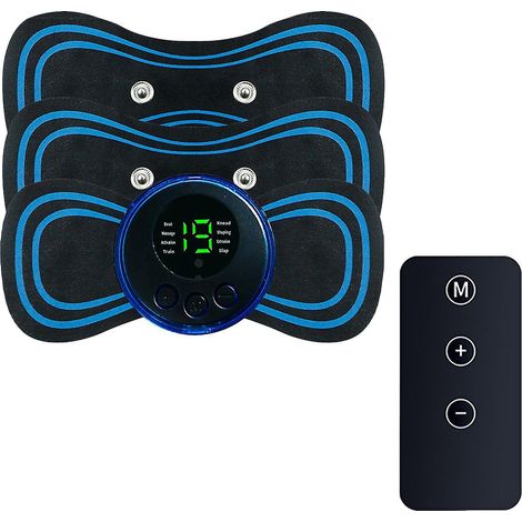 Appareil de massage EMS mini à microcourant, tapis de massage bioélectrique EMS pour points d'acupuncture, pour les bras, la nuque, les épaules, le dos, la taille et les jambes - avec 3 électrodes - T (1/5)