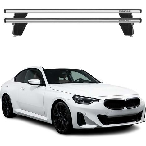 OMAC Dachträger Querträger Alu für BMW 2er Gran Coupe F44 2019-2024 – Abschließbar – T-Nut – City-Crash-getestet – Max. 75 kg Silber (1/5)