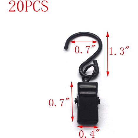 Accessoires rideau Pinces de fixation pour tringles à rideaux, crochets de suspension, paquet de 20 pièces-RAPANDA (1/2)