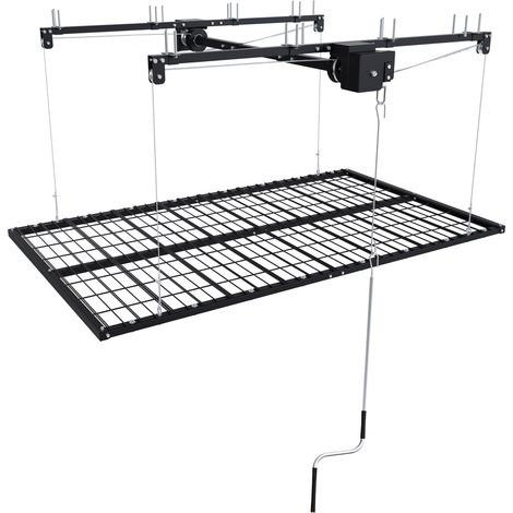 Estantería de techo para garaje de acero con sistema de manivela, 136 kg (1/5)