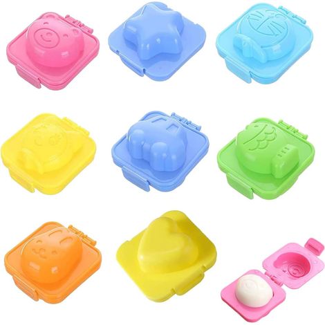 Moule Oeuf dur Lot de 8 Moules à œufs cuits Moule Sushi Antiadhésif 8 Pièces Forme Œuf Riz + Surface Facile à Nettoyer 77.5cm (1/5)