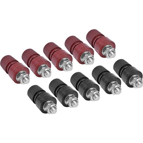Bornes de mise à la terre en laiton nickelé M6 à souder, 5 paires, 0 V-380 V (1/5)