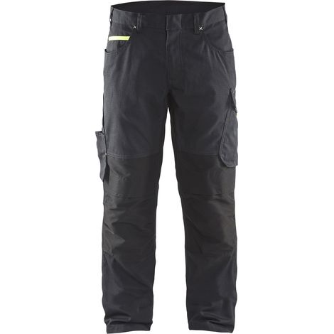 Pantalon de travail stretch 1495 - Noir/Jaune fluo XL - FR(50) - SE(C56) - Standards (1/8)