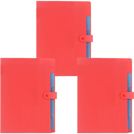 Classeur Accordéon Extensible - Format A4 - Fermeture À Bouton Pression - PP Résistant - Pour Documents Papier - Lot De 3 (1/5)