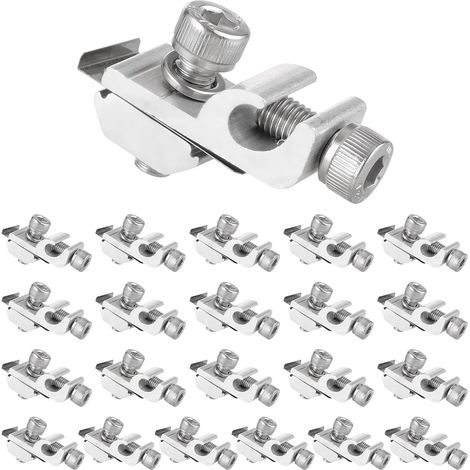 22 Pièces Pince de Mise à la Terre pour Panneau Solaire, Clips de Terre Module PV en Aluminium et Cuivre, Support Photovoltaïque pour Rail de Montage Solaire (1/5)