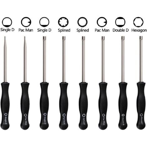 Outil de réglage de carburateur Pac Man/Single D/double D/Hexagone Hex Socket/21-teeth/cannelée 7-teeth Tournevis à douille cannelée pour commune 2 Cycle Moteur de petite taille (lot de 8) H318 (1/5)