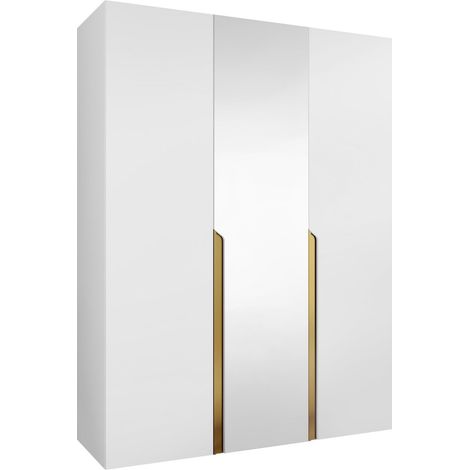Armario Hartford 585, Blanco, 202x150x52cm, Puertas de armario: Con bisagras, Número de estantes: 0 (1/5)