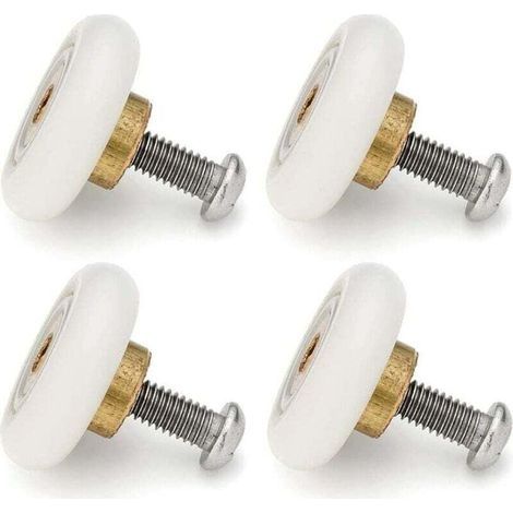 Lot de 4 roulettes de rechange pour portes de douche coulissantes, diamètre 19 mm (1/4)