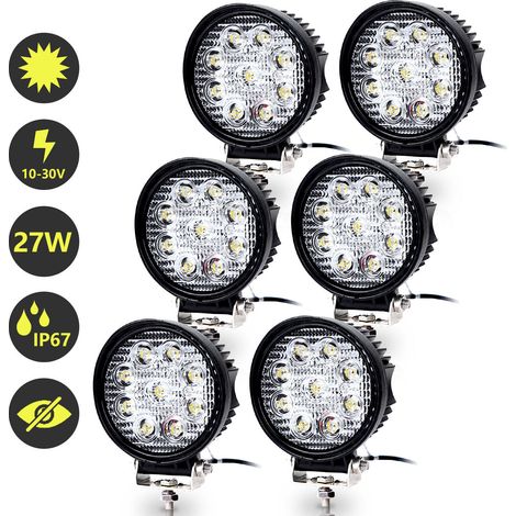 SWANEW 6x 27W LED LED LIGHT LEDIO 12V Feele inversione del trattore Spotlight a LED da 24 V per fuoristrada. veicolo. SUV. camion. automobile dell'auto IP67 IP67 impermeabile. rotondo (1/5)
