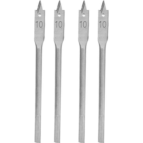 Set of 4 flat wood drill bits made of high carbon steel, 10 mm 3-point drilling tool (1/5)