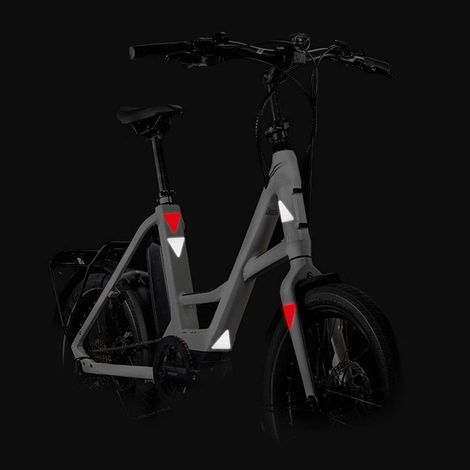Adesivi Rifrangenti per Bici, Triangolo Bianco e Rosso, Set da 10 (1/4)