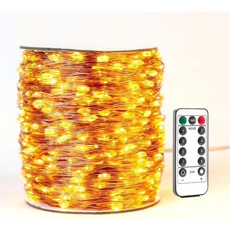 Extra Long 20M Plug-in String Lights Waterproof Outdoor Copper Wire String Lights with Remote Control 200 LED High Brightness for Garden Christmas Wedding Party Decoration (1/5)