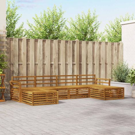 vidaXL Ensembles de canapés 6 pcs Naturel Bois d'Acacia Massif (1/5)