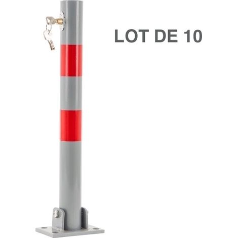 Lot 10 Barrières Ronde Bloque Parking Et De Stationnement. 70 cm Haut (1/5)