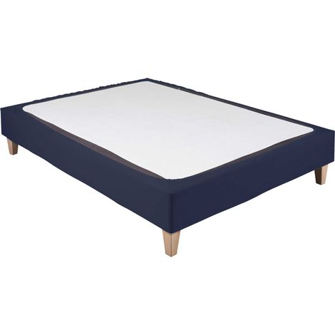 Cache-sommier coton jersey bleu marine 80x200