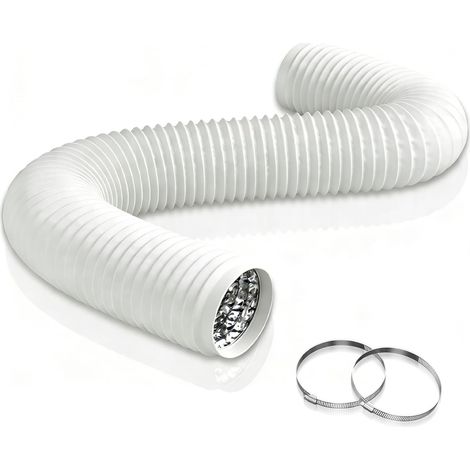 Aygrochy Tuyau ventilation en PVC de 150mm - 3m - Avec 2 colliers de serrage en acier inoxydable - Pour climatisation mobile, sèche-linge, ventilateur d'extraction, hotte aspirante, système de (1/5)