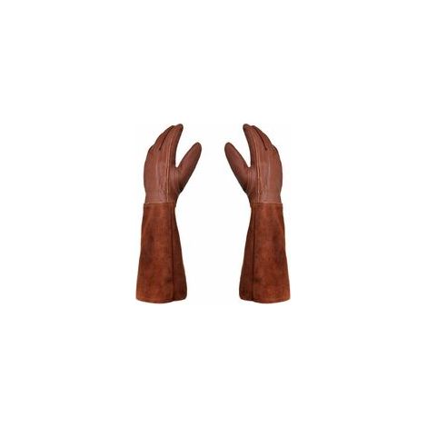 Handschuhe - Paar Gartenhandschuhe - Lederschutz - Gartenhandschuhe für Dornen und Brombeeren und Arbeitshandschuhe - Braun - M