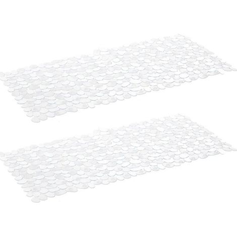 Tapis de salle de bain - JUANIO - Lot de 2 - PVC transparent - 70 x 35 cm - Antidérapant (1/4)