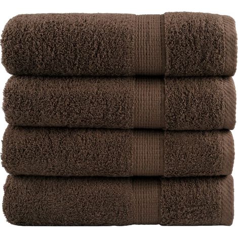 Premium Handtücher SOLUND 4 Stk. Braun 50x100 cm 600 g/m² (1/5)
