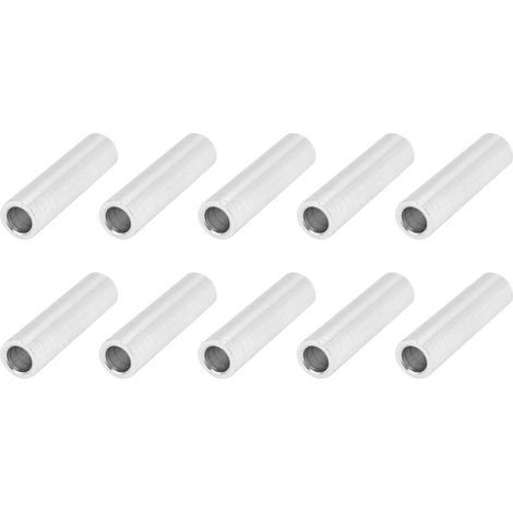 Ensemble de 10 entretoises rondes non filetées en alliage d'aluminium, diamètre extérieur 6 mm, longueur 18 mm