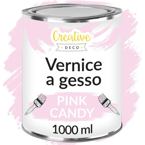 Creative Deco Vernice a gesso Rosa 1L Opaca e Lavabile per Mobili in Legno