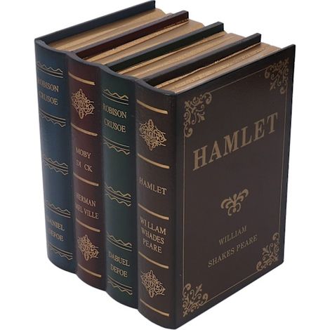 Coffret de rangement livres texturé vintage doré - Boîte décorative avec couvercle pour petit espace, accessoire de maison élégant (1/5)