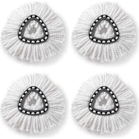 4 pcs adaptées aux têtes de vadrouille pivotantes o-cèdre/vileda tête de fil de coton triangulaire chiffon de remplacement de vadrouille