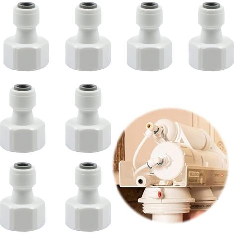 Adaptateur de connecteur de filtre à eau – Raccord rapide de 1/2" à 1/4" pour tube de réfrigérateur, 8 pièces (1/5)