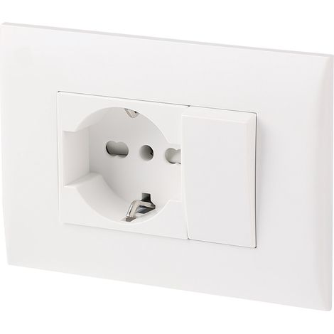 PLACCA PRECOMPOSTA 1 presa P40 + 1 deviat. 10A - col.bianco  - ELECTRALINE