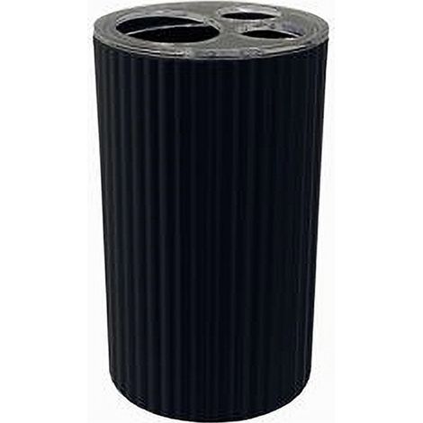 Trade Shop - Zahnbürstenhalter aus Glas für Badezimmermöbel, dunkelgrau, gestreift, 3 Löcher, 79170 - (1/3)