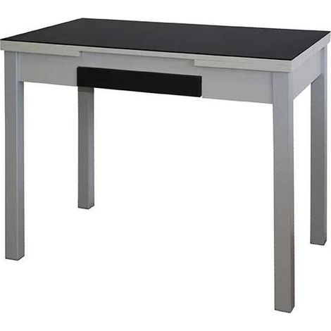 Mesa de cocina extensible Victoria acabado negro, 100/160 X 60 X 76 cm (largo x ancho x alto) (1/3)