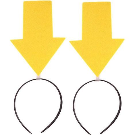 Set mit 2 lustigen und originellen, pfeilspitzenförmigen Haarreifen – 32,00 x 14,00 x 1,50 cm – Gelb (1/4)
