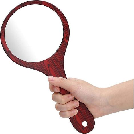 Miroir de coiffure, miroir à main, miroir de coiffure vintage avec manche en bois, accessoires de barbier pour salons de coiffure professionnels (1/5)