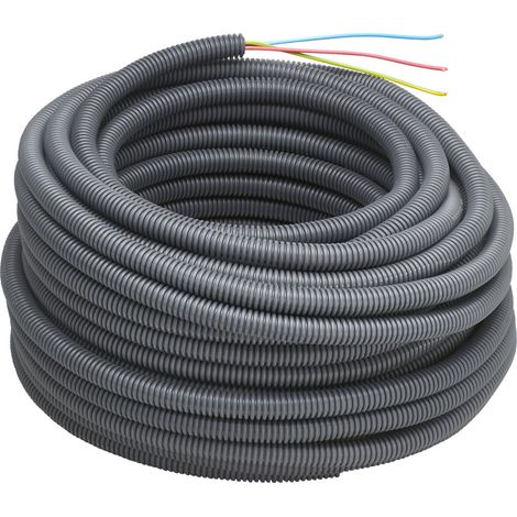 Bobinot de câble Bobine de fils électrique Câble électrique Couronne de câble Couronne Gaine ICTA Grise Diametre 16mm 3X1,5mm ² H07VU Longueur 25M 410283