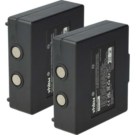 vhbw 2x Akku Ersatz für Hetronic RHE3614KG, RHE3620KG für Industrie-Funkfernsteuerung Fernbedienung (2200 mAh, 3,6 V, NiMH) - Schwarz