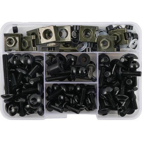 Tornillo para carenado de motocicleta, material de aluminio, compatibilidad universal, negro. (1/2)