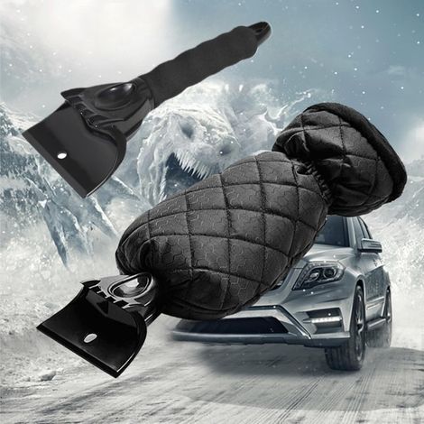 Grattoir à glace pour voiture avec gant, essuie-neige pour vitres de voiture, grattoir à neige pour voiture, grattoir à vitres pour l'hiver, pelle à neige, grattoir à glace pour vitres de voiture, éta (1/5)