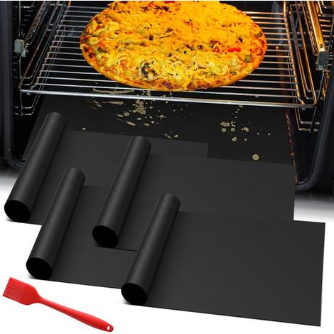 4 tappetini da forno, tappetini per griglia - Tappetini da forno antiaderenti in teflon spessi e resistenti - Tappetini da forno per griglia da esterno resistenti al calore - Facili da usare (1/5)