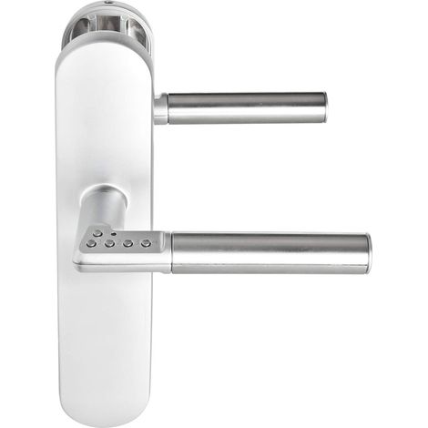 poignée électronique Code Handle avec clavier numérique pour portes intérieures, plaque longue sans trou de clé, droite, chrome mat (1/4)