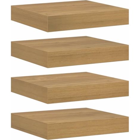 Wall Shelf 4 pcs Brown 23 x 23.5 x 4 cm Engineered Wood vidaXL