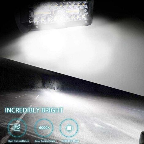 12V 300W 7'' LED-Arbeitsscheinwerfer, 12V wasserdicht IP67 LED-Autoscheinwerfer, Spot-, Flut- und Nebelscheinwerfer, 27.000lm, Arbeitsscheinwerfer für Auto, LKW, Traktor, SUV, Boot (2 Stück) (1/5)