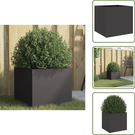 Pflanzkübel Schwarz 32x30x29 cm Stahl - Pflanzkübel - Stahltank - Gartentrends - Balkonpflanzen - Terrasse Dekorieren (1/5)