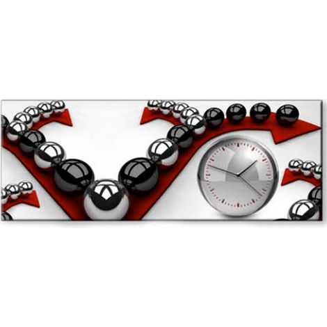 Orologio da Parete Clock Art Stampa Sfere Alta Qualità Multicolore Legno 30x80cm