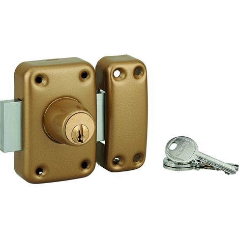 Chiavistello di sicurezza CAPITAL a doppio cilindro Ø 23 x 45 mm, finitura epossidica oro, 3 chiavi – THIRARD